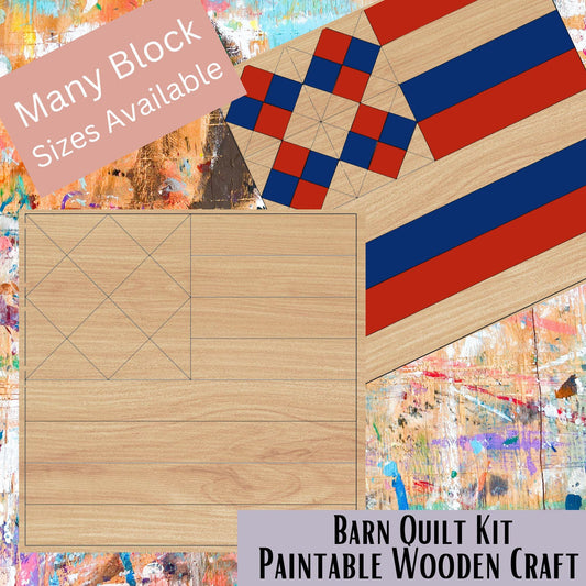 Hourglass Flag Barn Quilt Designs | Wooden Quilting Sign DIY Kit for Women | Unfinished Paint Project | Independence Day American Flags - A Vision to Remember
