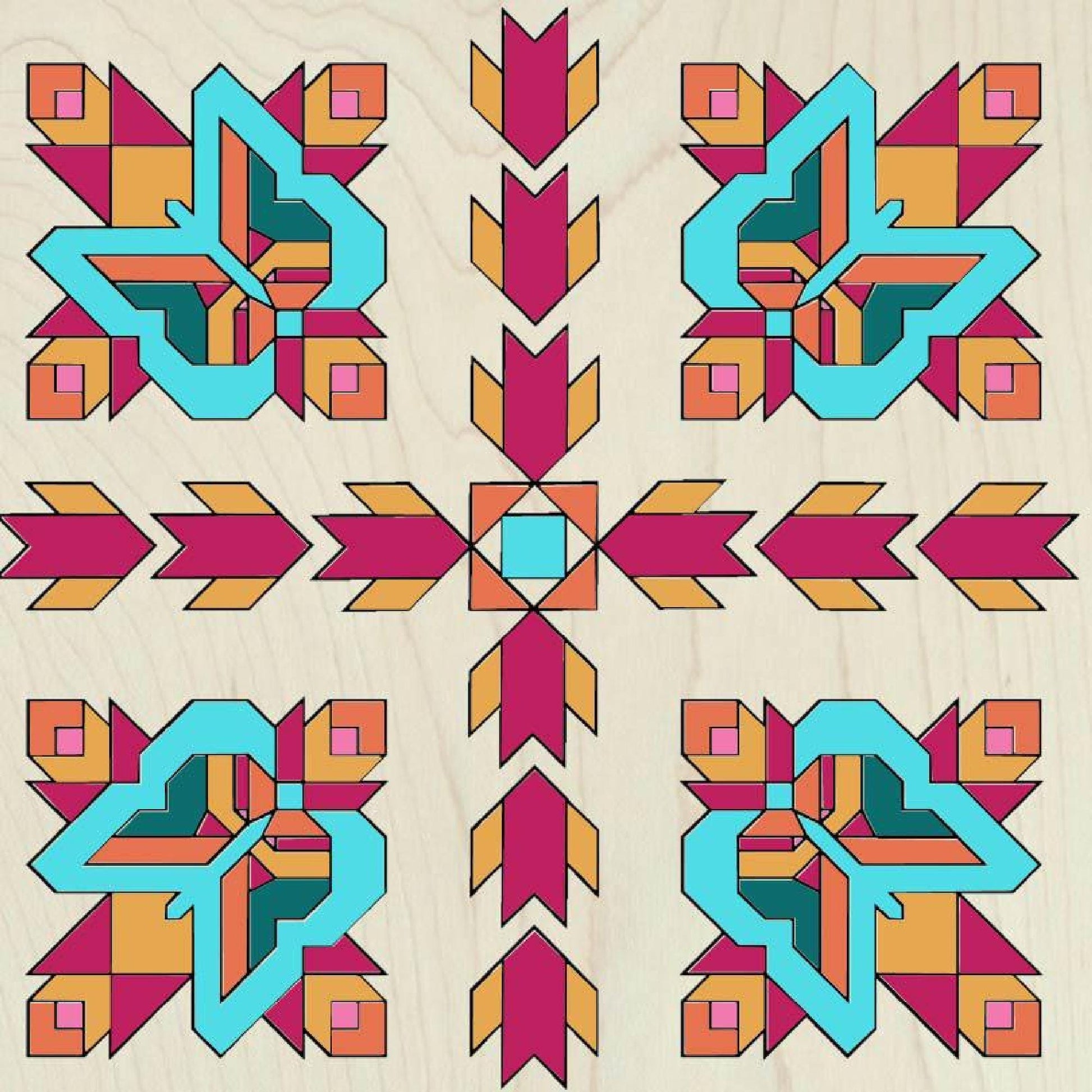 Butterfly Quilt Block Wood Kit: Unfinished DIY Barn Art Panel |  DIY Barn Quilt Art | Quilted Wood Blocks | Paint Your Quilt - A Vision to Remember
