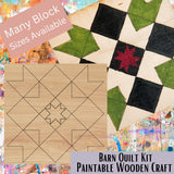 Star Barn Quilt Block: Cottage Chic DIY Kit for Adults |  DIY Barn Quilt Art | Quilted Wood Blocks | Paint Your Quilt