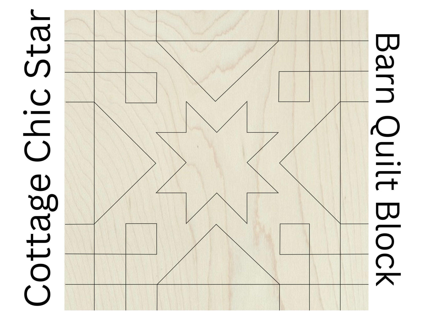 Star Barn Quilt Block: Cottage Chic DIY Kit for Adults |  DIY Barn Quilt Art | Quilted Wood Blocks | Paint Your Quilt - A Vision to Remember
