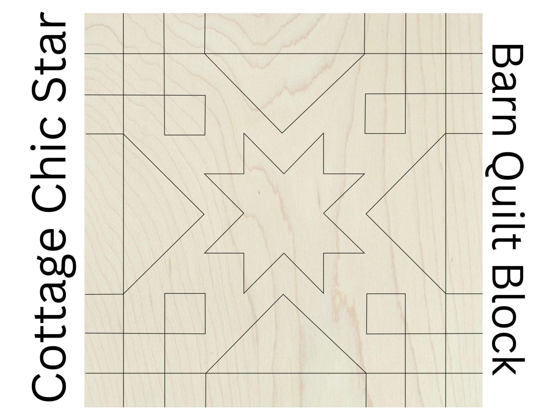 Star Barn Quilt Block: Cottage Chic DIY Kit for Adults |  DIY Barn Quilt Art | Quilted Wood Blocks | Paint Your Quilt - A Vision to Remember