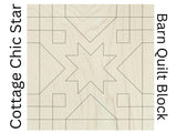 Star Barn Quilt Block: Cottage Chic DIY Kit for Adults |  DIY Barn Quilt Art | Quilted Wood Blocks | Paint Your Quilt