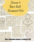 Barn Quilt Ornaments: Pick 4 Mini DIY Craft Kit | Pick Your Own Set Mix & Match | 3" Hang Tag Gift Set DIY
