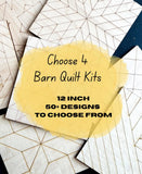 Pick 4 Wooden Barn Quilt DIY Kit: 12-Inch Wood Quilt Blocks |  DIY Barn Quilt Art | Quilted Wood Blocks | Paint Your Quilt
