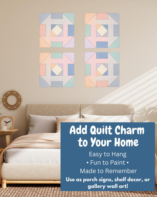 Dragonfly Barn Quilt Pattern: DIY Craft Kit for Adults | Craft Kit for Adults | Quilted Wood Blocks Stencils Preprinted - A Vision to Remember