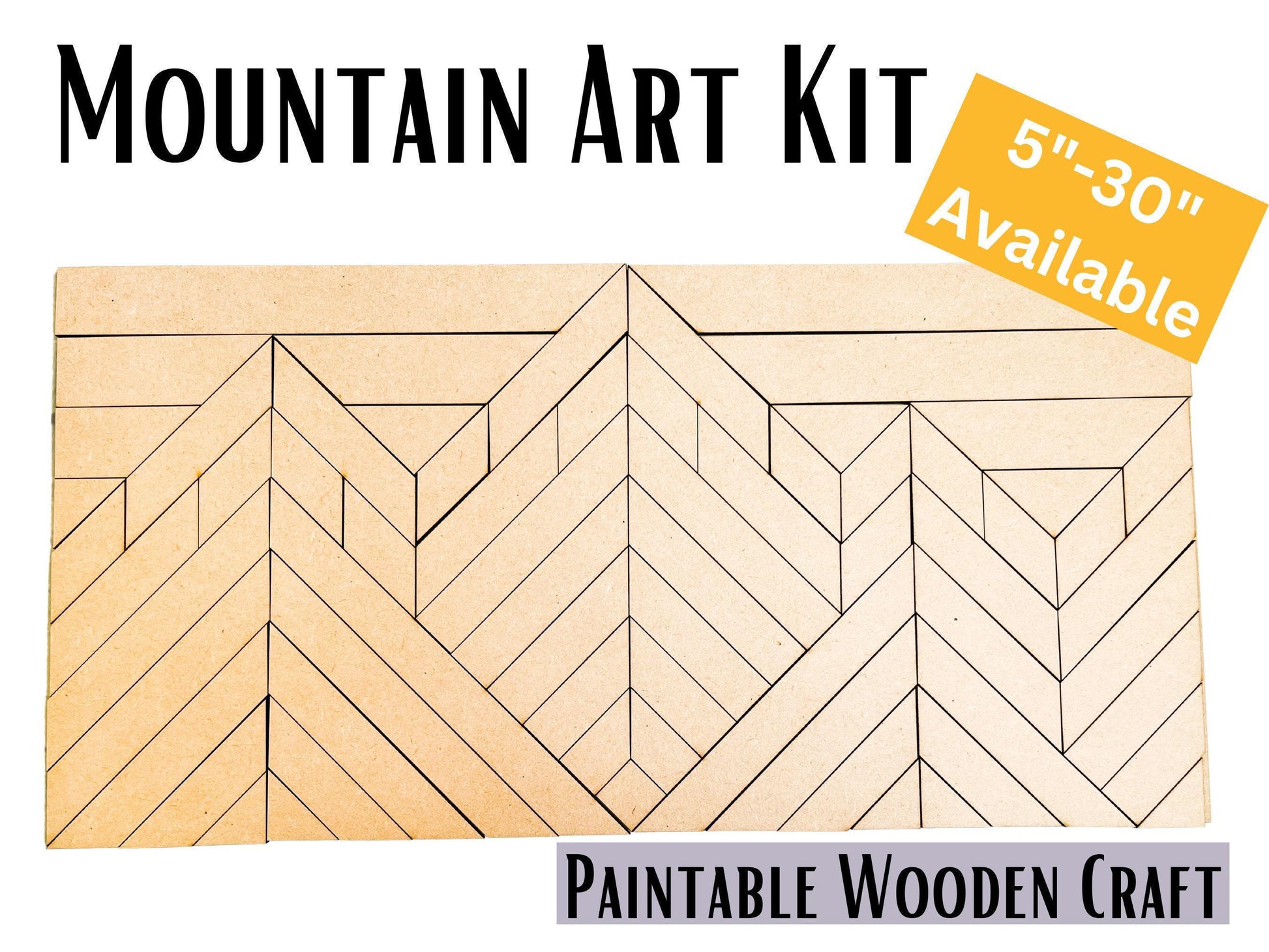 Mountain Art Wooden Wall Art, National Park DIY Crafts for Adults Unfinished Sign to Paint | Group Painting Kit |  4 Mountainous Peaks - A Vision to Remember