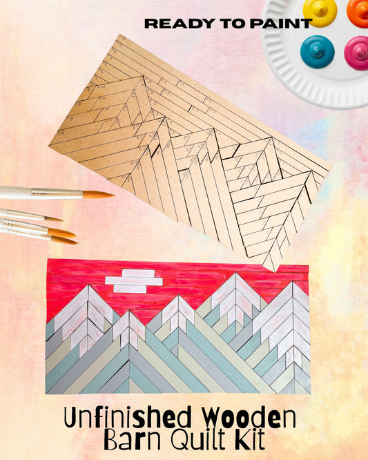 Mountain Wooden Wall Art: Unfinished DIY Craft Kit | 5 Peaks National Park Art | Grand Teton Peaks Wooden Mountain Art - A Vision to Remember