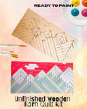 Mountain Wooden Wall Art: Unfinished DIY Craft Kit | 5 Peaks National Park Art | Grand Teton Peaks Wooden Mountain Art
