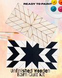 Milky Way Star Kit Barn Quilt Craft | Rectangle Wood Sign | Sewing Room Decor Paintable Wall Art
