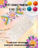 Large Flower Barn Quilt: Rectangle Painting DIY Kit for Adults & Kids |  DIY Barn Quilt Art | Quilted Wood Blocks | Paint Your Quilt