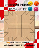 Wooden Barn Quilt Kit: Unfinished Bear Paw Pattern | Paint Your Own Quilt Patterns for Adults & Kids