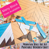 Mountain Art Wooden Wall Art: Unfinished DIY Craft Kit | Group Painting Kit | 1 Peak | Paint Your Mountains
