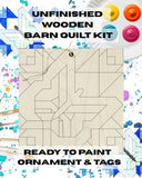 Barn Quilt Ornament DIY Kit: Butterfly Moth Rustic Wood Ornament (3x3 inch) | Group Painting Kit | Paint Your Quilting Hang Tag Make Take