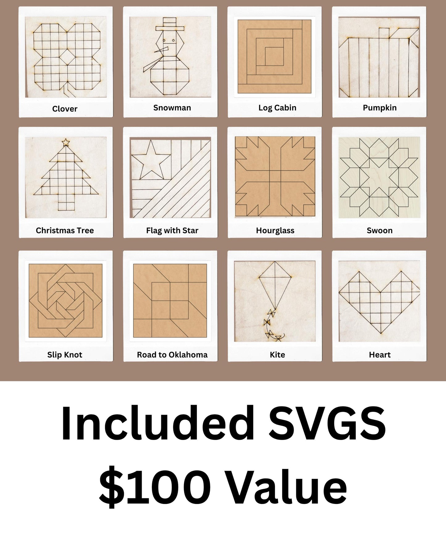 Barn Quilt SVG Bundle | 50+ Laser Cut Files | Wood Quilt Patterns Glowforge Lightburn Inkscape DIY Paint Sign Designs - A Vision to Remember