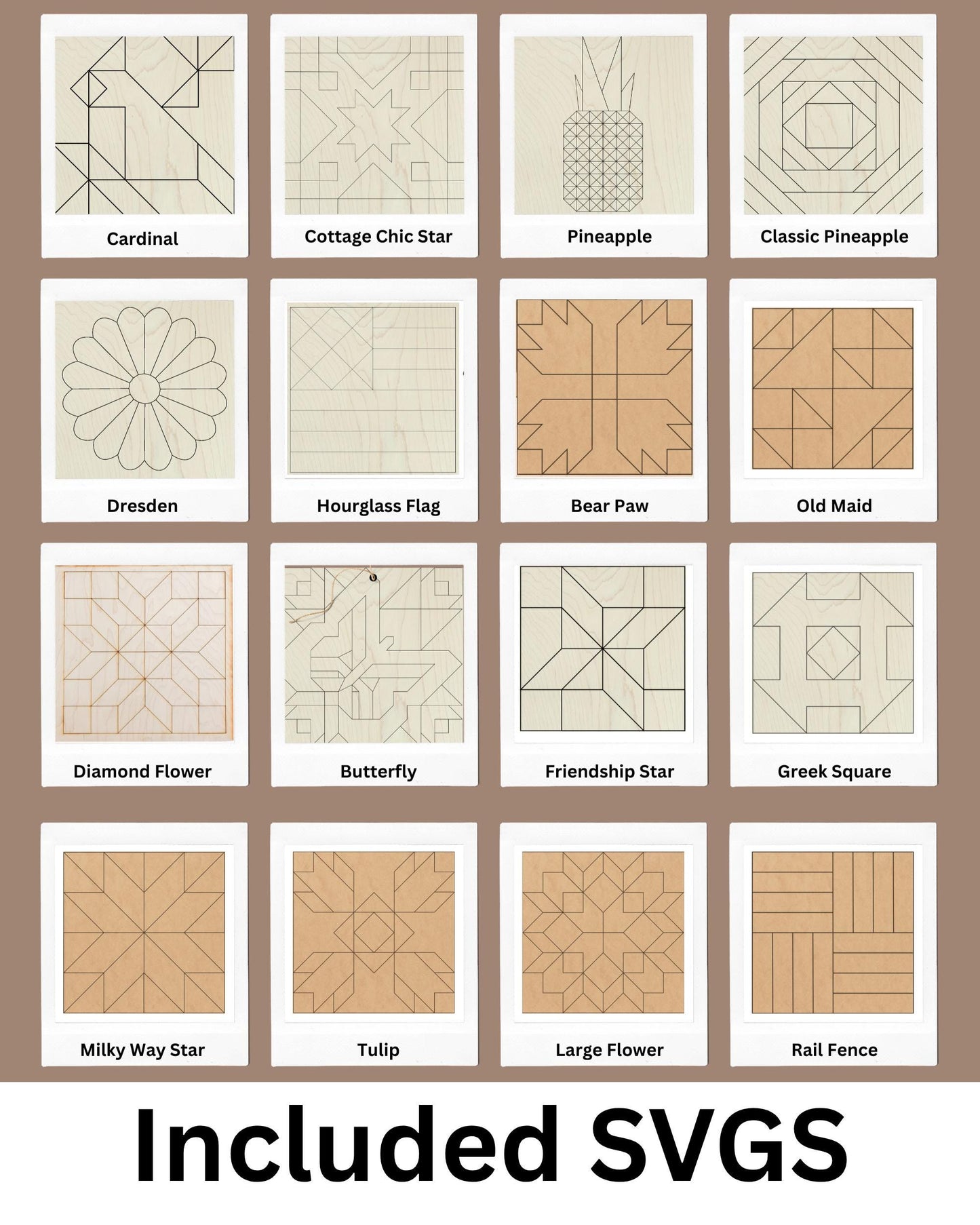 Barn Quilt SVG Bundle | 50+ Laser Cut Files | Wood Quilt Patterns Glowforge Lightburn Inkscape DIY Paint Sign Designs - A Vision to Remember