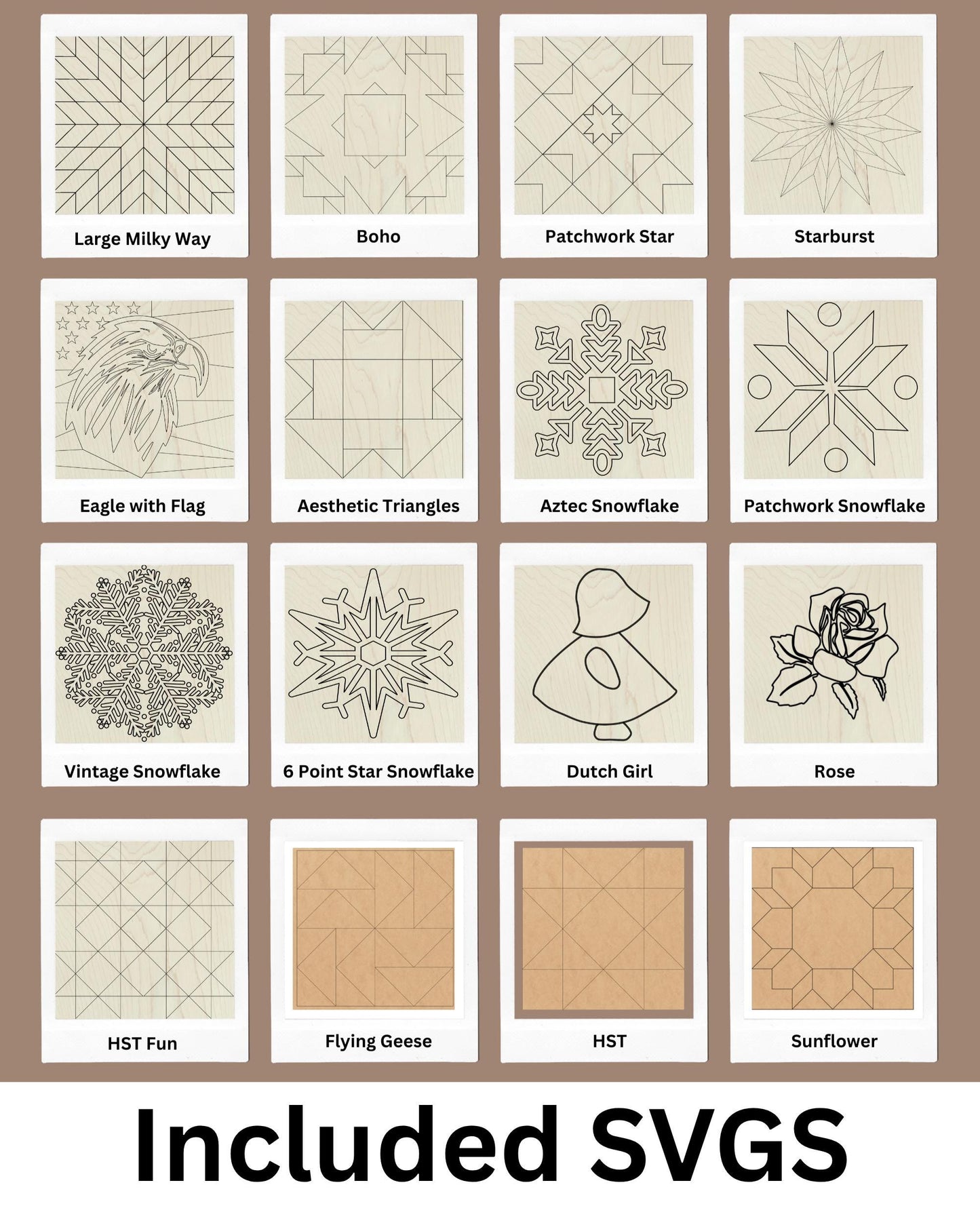 Barn Quilt SVG Bundle | 50+ Laser Cut Files | Wood Quilt Patterns Glowforge Lightburn Inkscape DIY Paint Sign Designs - A Vision to Remember
