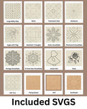 Barn Quilt SVG Bundle | 50+ Laser Cut Files | Wood Quilt Patterns Glowforge Lightburn Inkscape DIY Paint Sign Designs