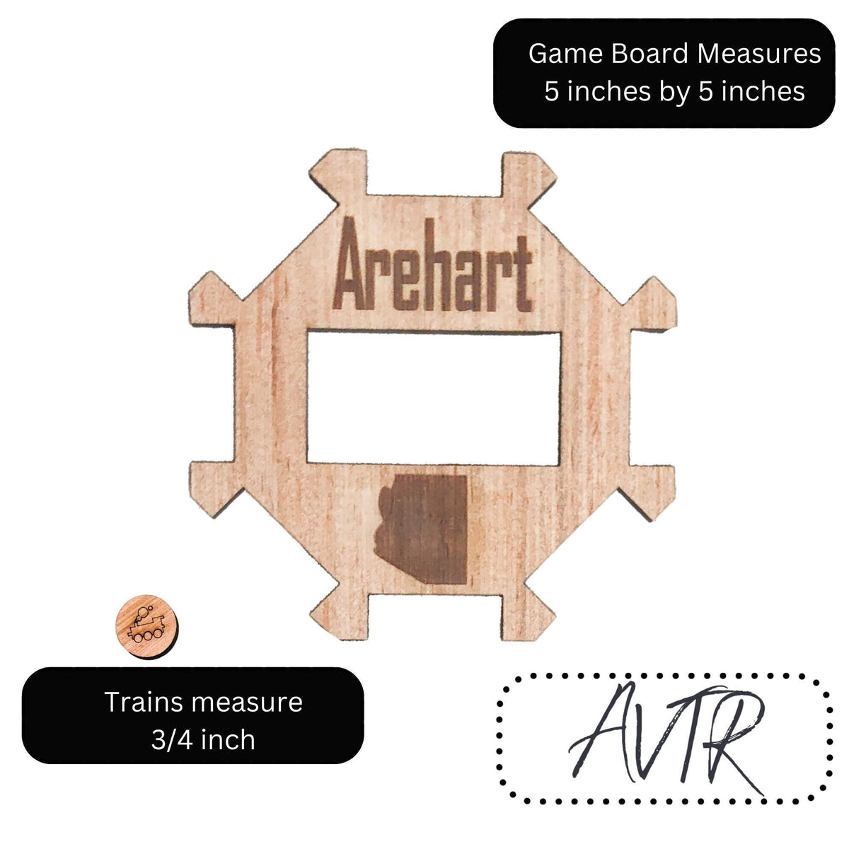 Personalized engraved wooden Mexican Train domino hub