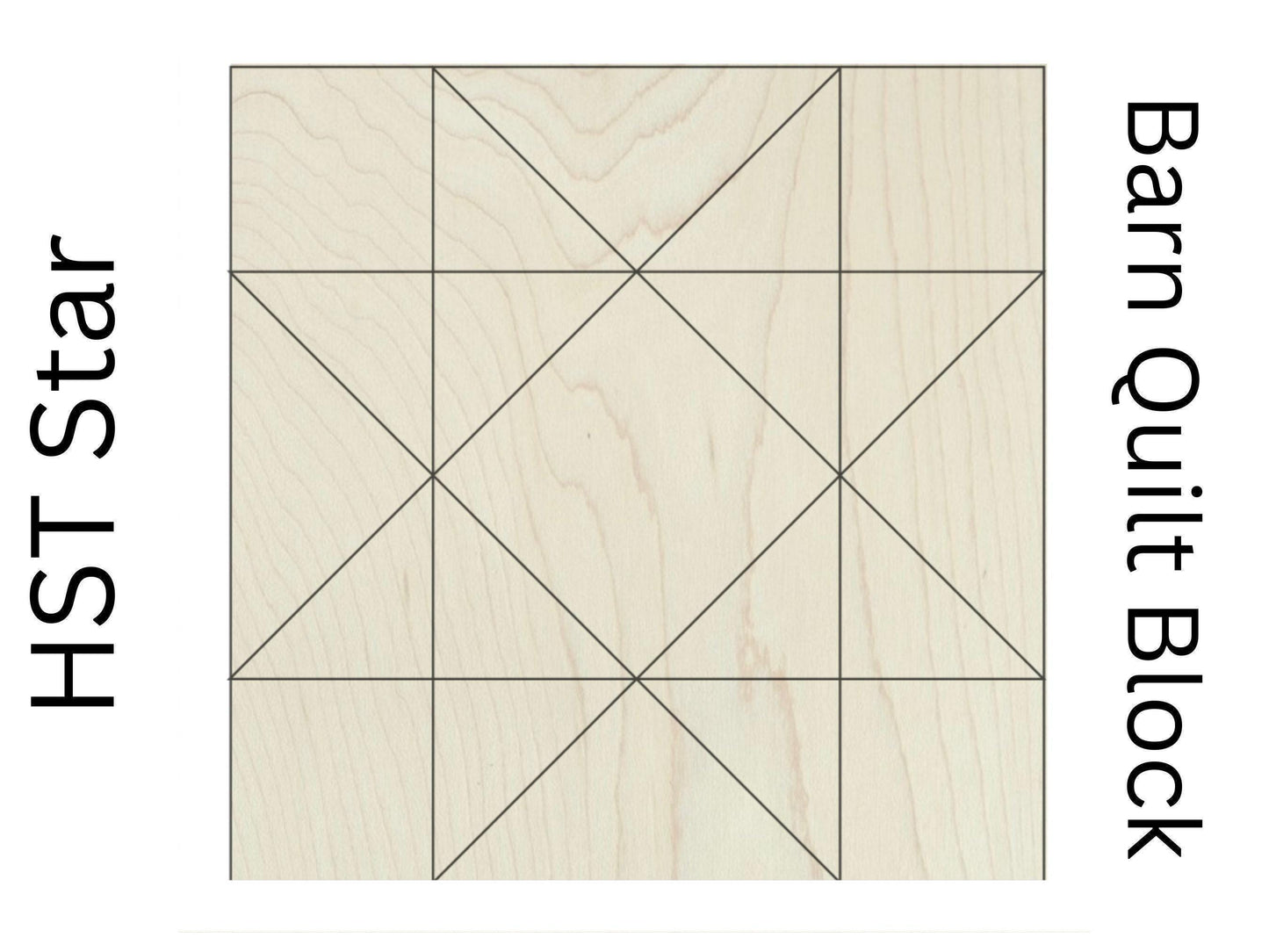 HST Star Wooden Barn Quilt Block: Unfinished DIY Kit | Hobby Sewing Room Paintable Wall Art - A Vision to Remember