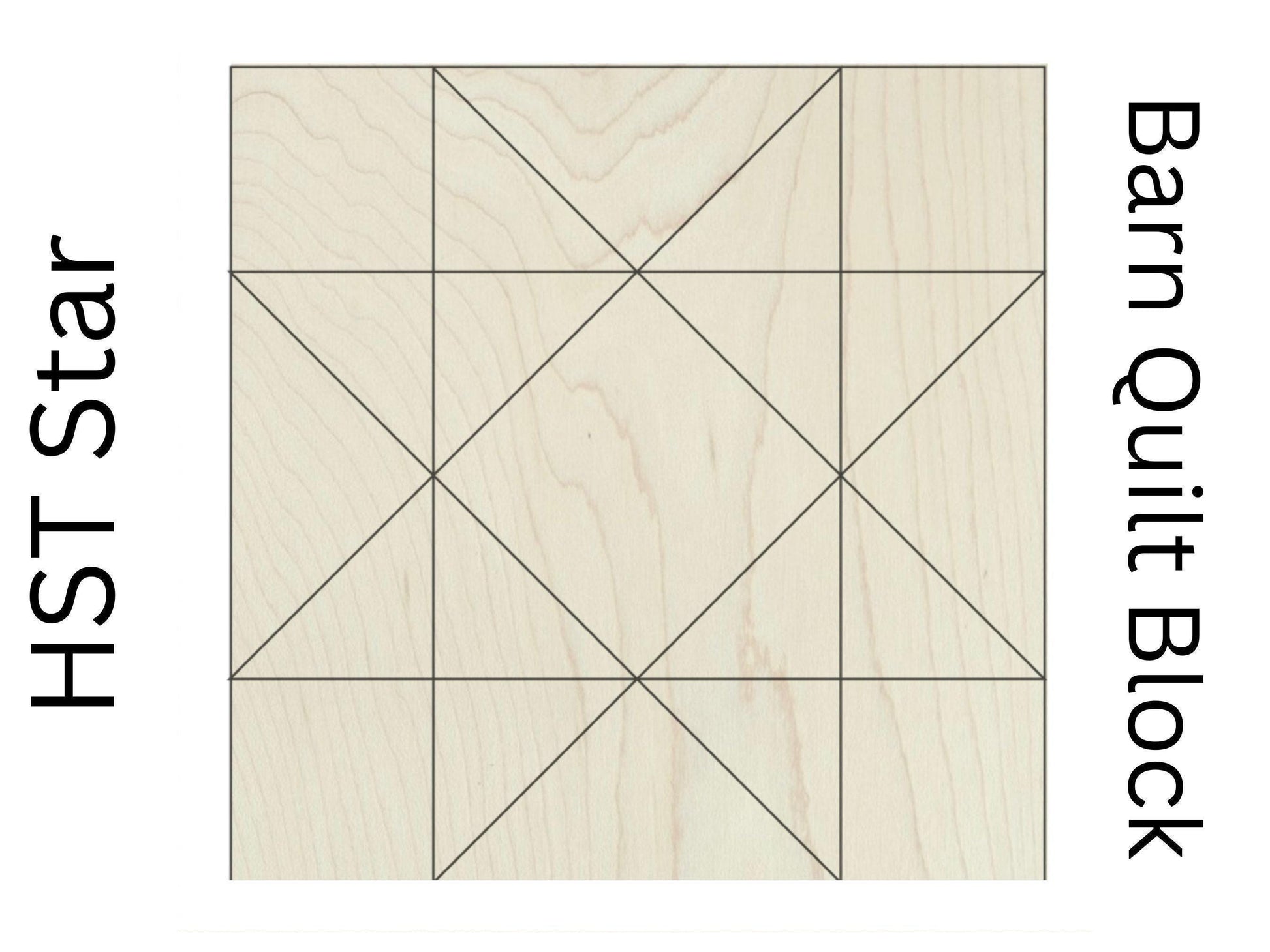 HST Star Wooden Barn Quilt Block: Unfinished DIY Kit | Hobby Sewing Room Paintable Wall Art - A Vision to Remember
