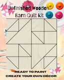 Barn Quilt Kit DIY | Old Maid Woven Basket Pattern | Paintable Wood Quilt Block | Craft Kit for Adults | Unfinished Barn Quilt Wall Art