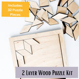 Blank Barn Quilt Puzzle Quilted Wood Blocks | Woodcraft Quilting Kits | Paintable Quilts Art | Wooden Patchwork Mini Signs | Handmade Puzzle