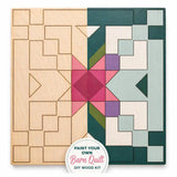 Barn Quilt Kit DIY | Geometric Star Pattern | Paintable Wood Quilt Block | Craft Kit for Adults | Unfinished Barn Quilt Wall Art
