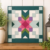 Barn Quilt Kit DIY | Geometric Star Pattern | Paintable Wood Quilt Block | Craft Kit for Adults | Unfinished Barn Quilt Wall Art