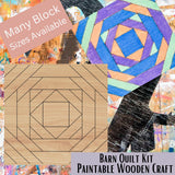 Classic Pineapple Quilt Wooden Barn Block | Wood Quilt Art Kit Paintable Wood Quilts