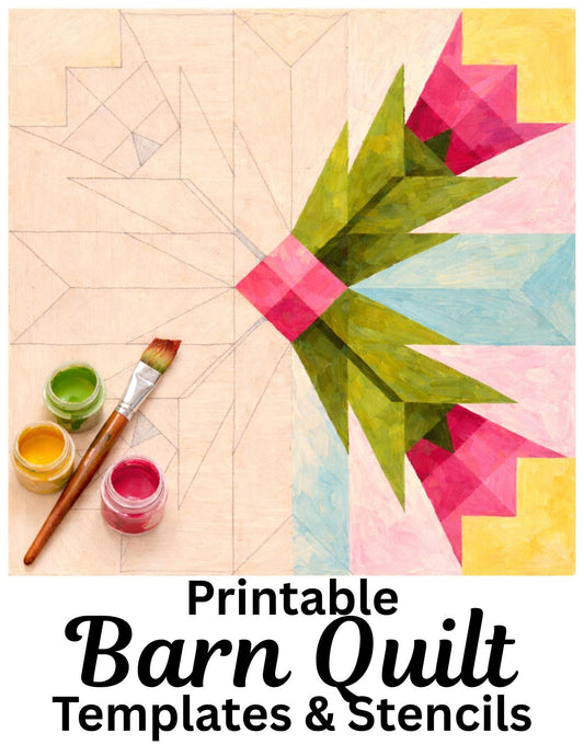 Barn Quilt Patterns Bundle | 54 Quilt Block Designs PDF PNG | Paintable DIY Templates | Wood Quilt Stencil Set | Printable Craft Files - A Vision to Remember