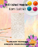 Large Flower Barn Quilt: Rectangle Painting DIY Kit for Adults & Kids |  DIY Barn Quilt Art | Quilted Wood Blocks | Paint Your Quilt