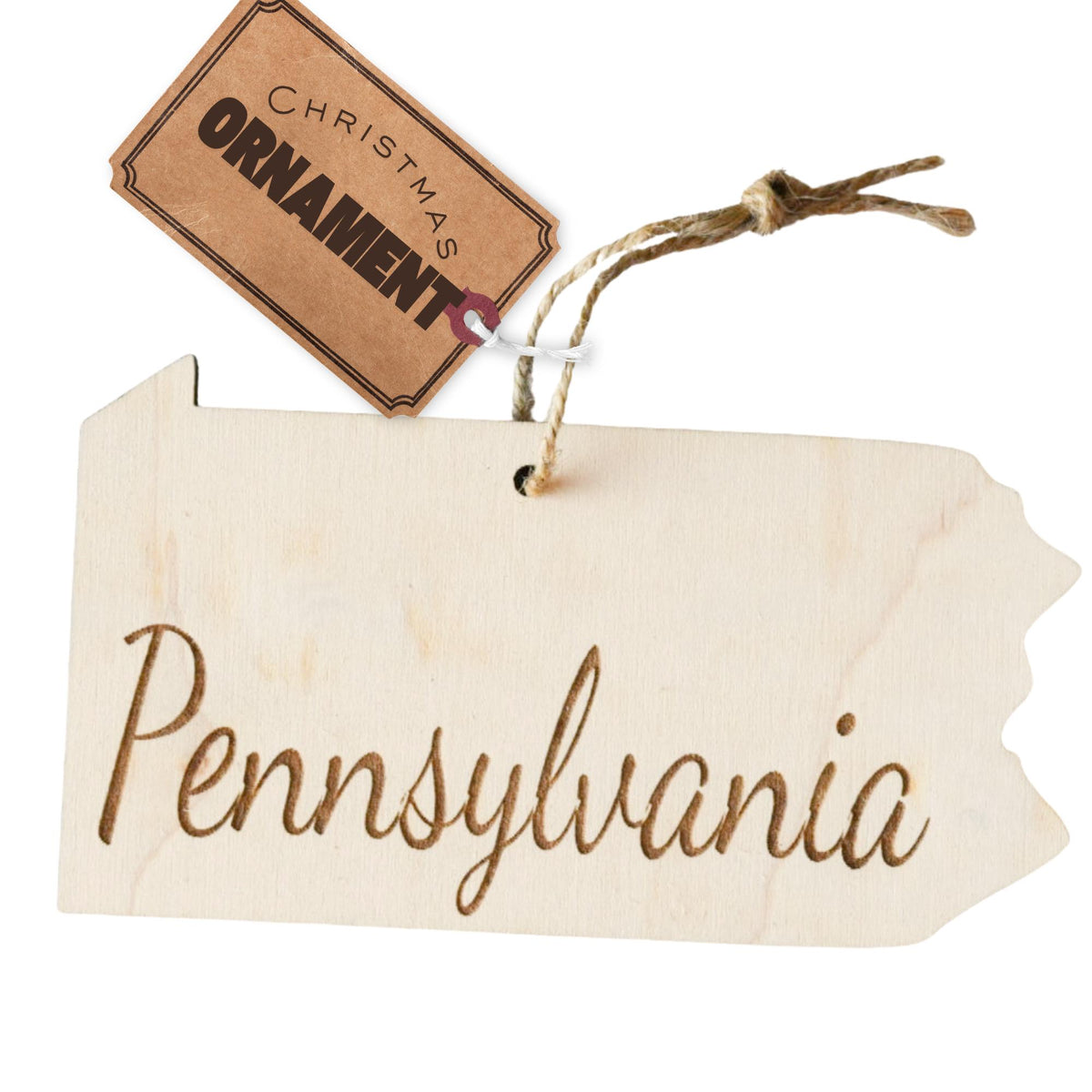 State housewarming gift set with towel, wood ornament and bookmark