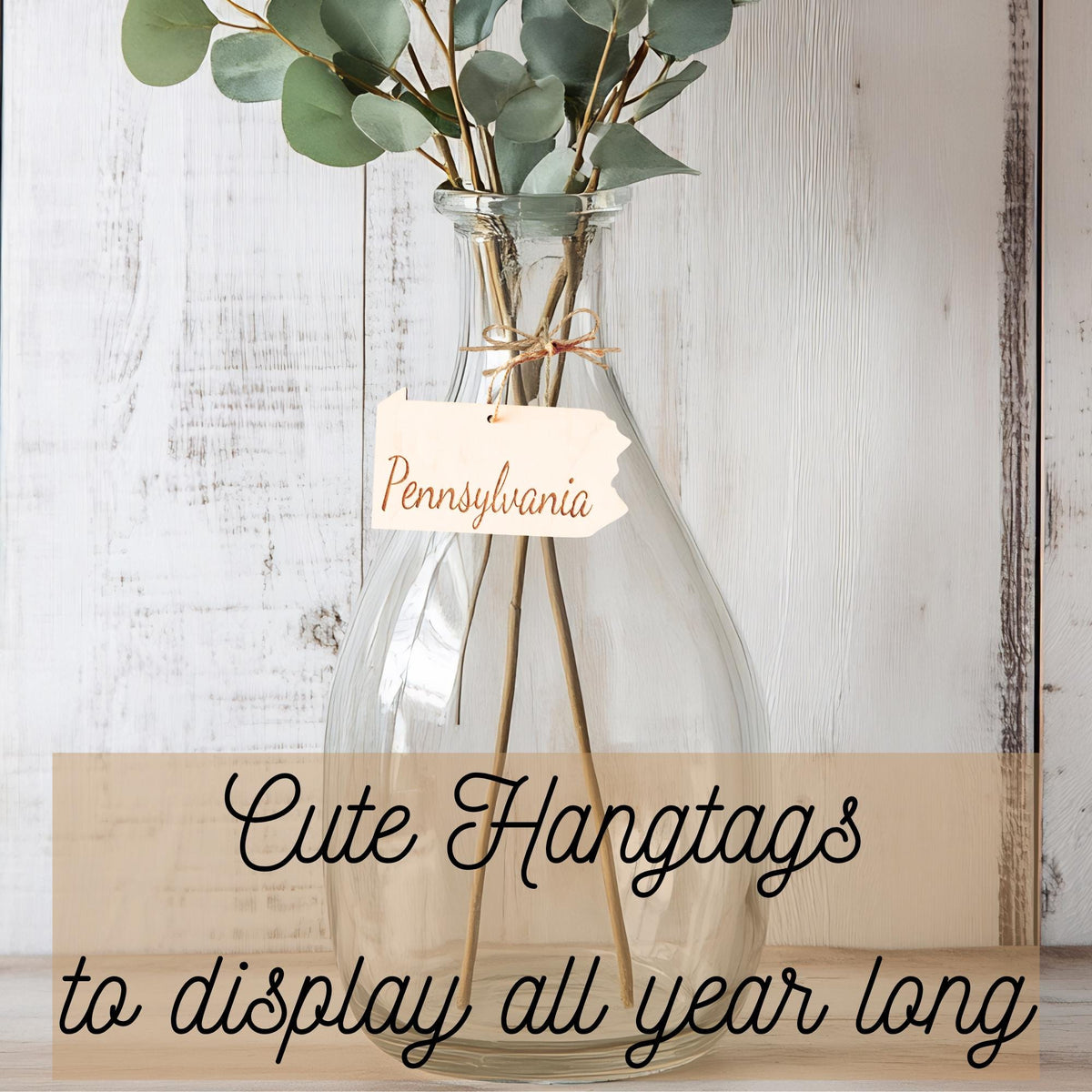 State housewarming gift set with towel, wood ornament and bookmark