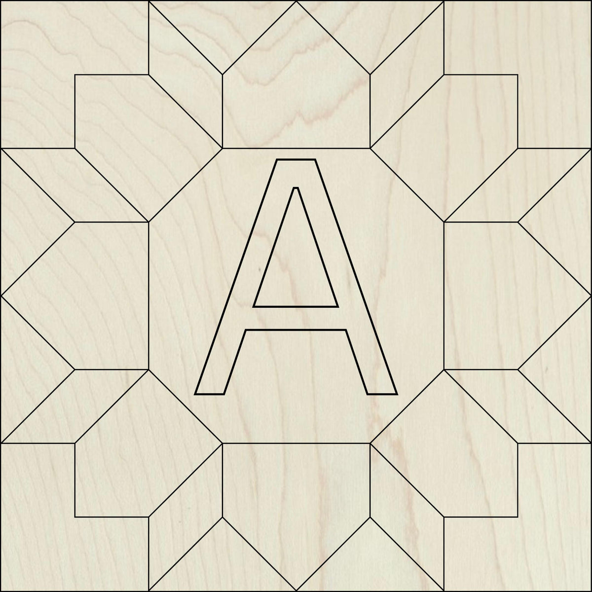 Unfinished wooden monogram letter barn quilt kit to paint