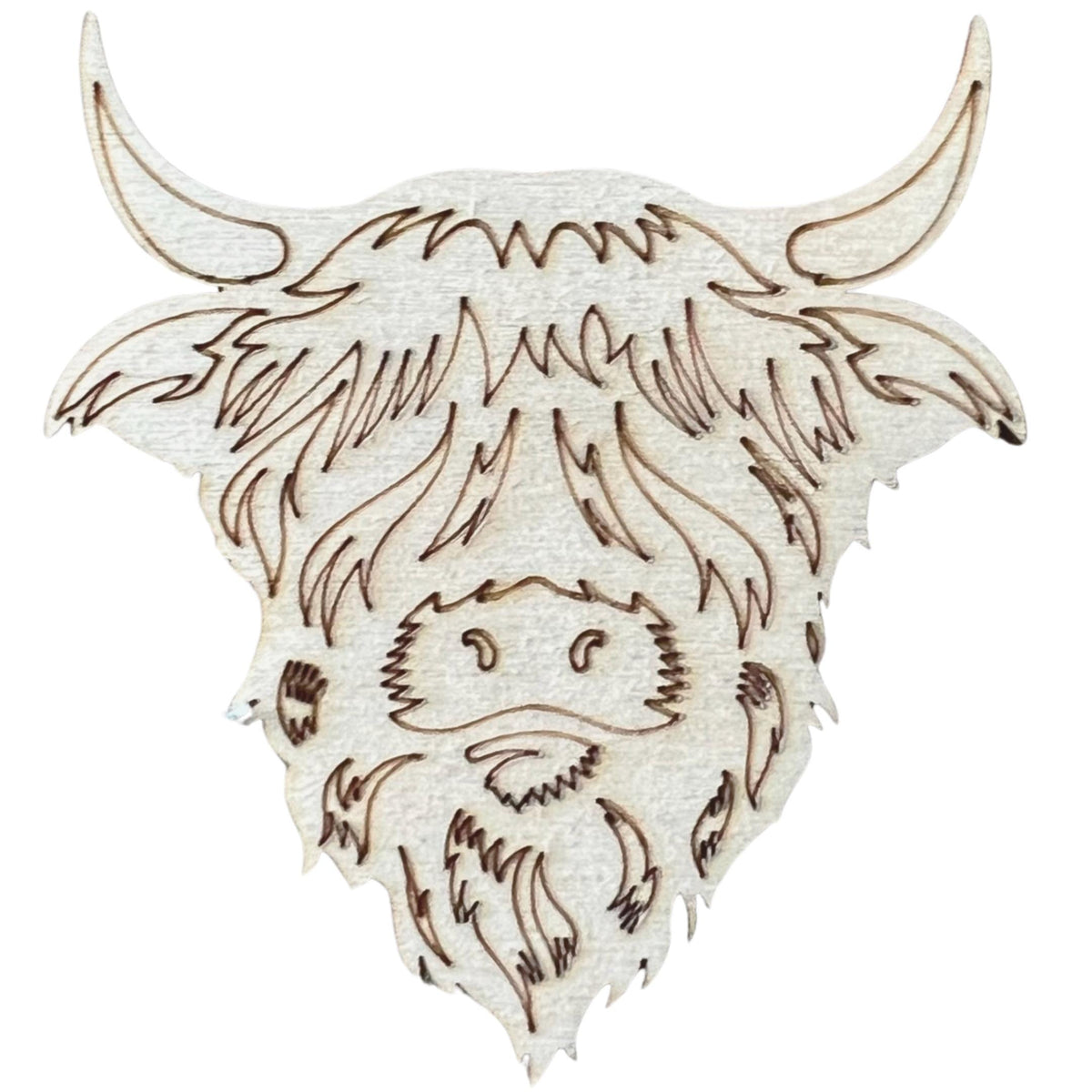 Unfinished wooden highland cow sign kit to paint