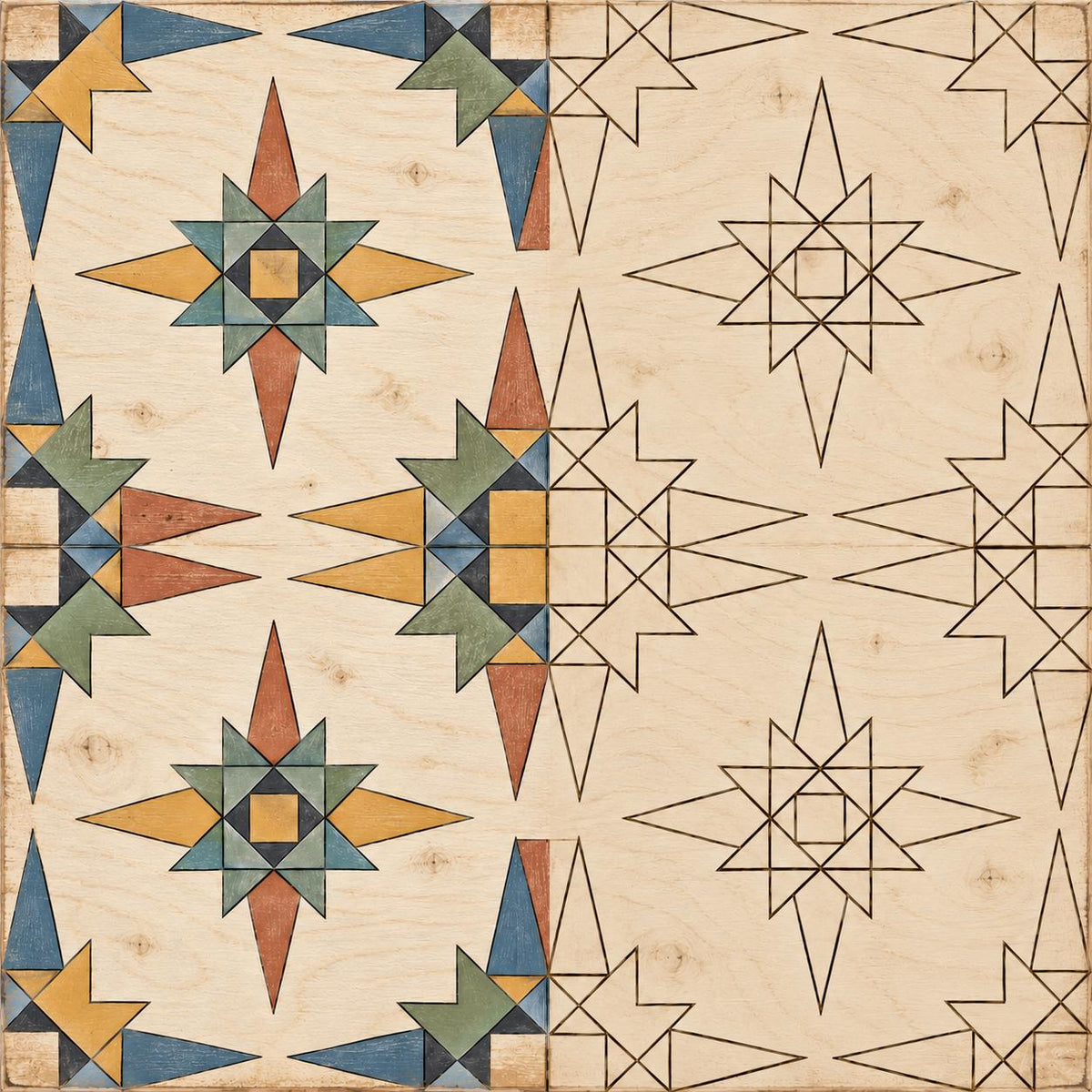 Unfinished wooden mandala barn quilt kit to paint