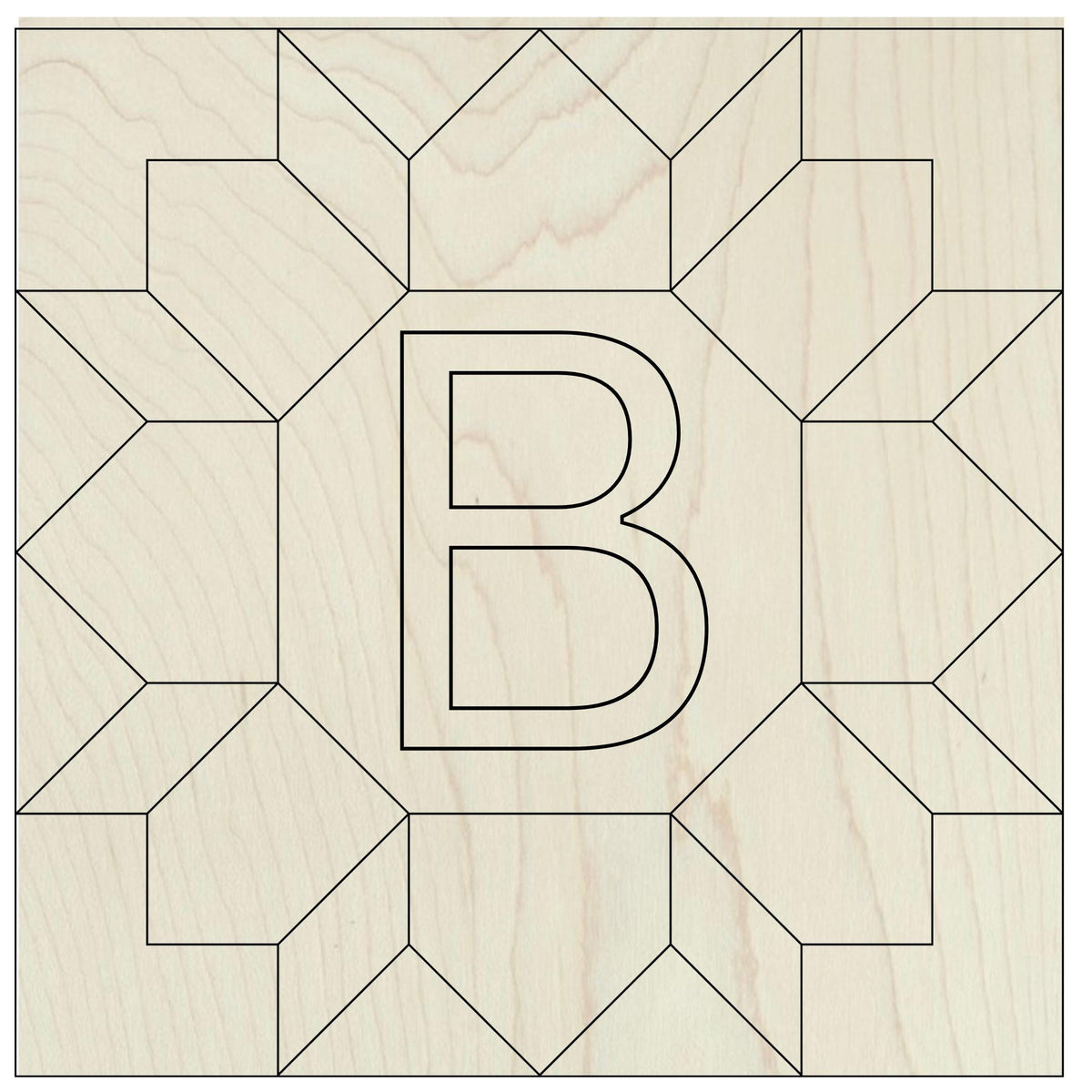 Unfinished wooden monogram letter barn quilt kit to paint