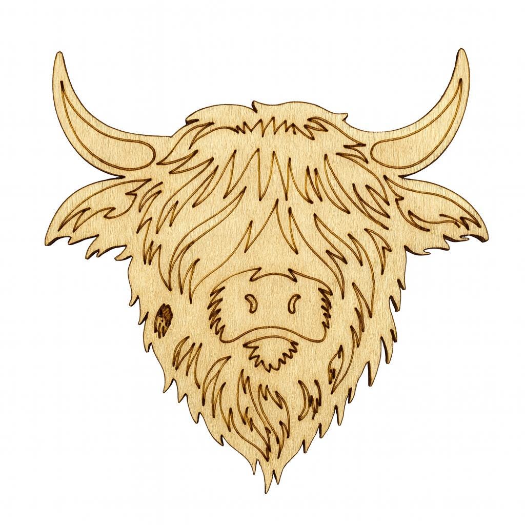 Unfinished wooden highland cow sign kit to paint