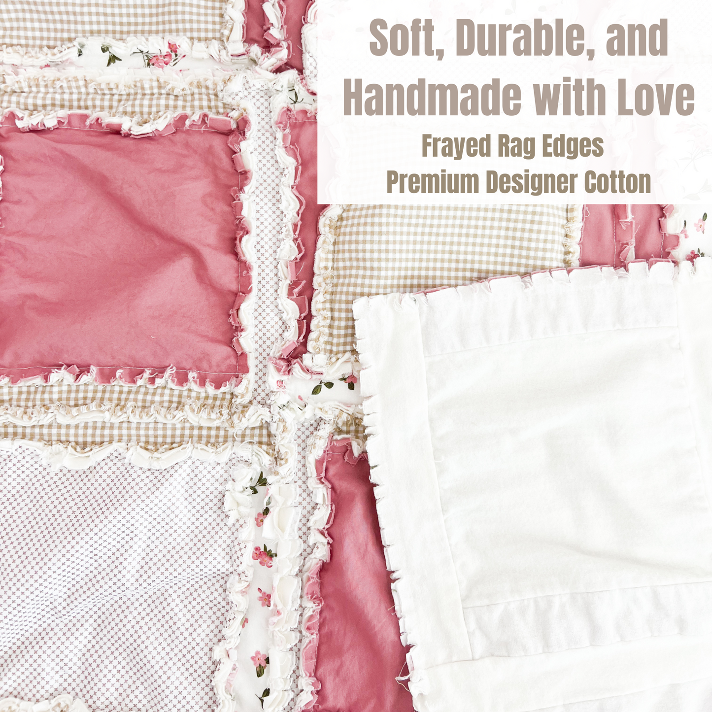Mauve & Tan Plaid Floral Baby Girl Crib Quilt – Earthy Boho Nursery Bedding - A Vision to Remember