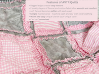 Soft Pink & Gray Flower Baby Girl Rag Quilt – Handmade Crib Bedding for Nursery Decor - A Vision to Remember