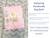 Soft Pink & Gray Flower Baby Girl Rag Quilt – Handmade Crib Bedding for Nursery Decor - A Vision to Remember