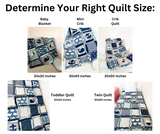 Nautical Crib Bedding for Baby Boy’s Nursery – Grey & Navy Blue Rag Quilt Set - A Vision to Remember
