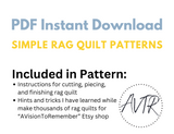 Unique Rag Quilt Pattern Book PDF | 10 Patterns - A Vision to Remember