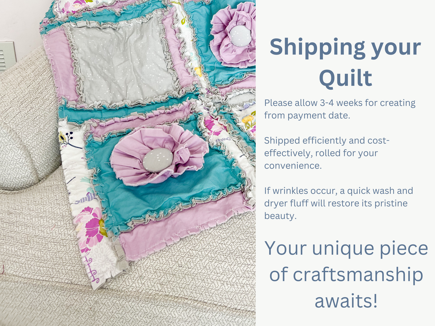Baby Rag Quilt for Sale for Girls; Vintage Purple - A Vision to Remember