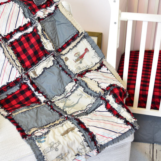Red Airplane Crib Bedding for Baby Boy Nursery - A Vision to Remember