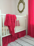 Ruffle Crib Skirt Baby Girl Bedding Nursery Decor - Many Colors Available - A Vision to Remember