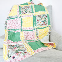 Floral Crib Bedding | Pink, Yellow, Green - A Vision to Remember