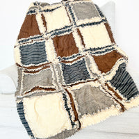 Flannel Baby Quilt - Brown, Tan, Black - A Vision to Remember