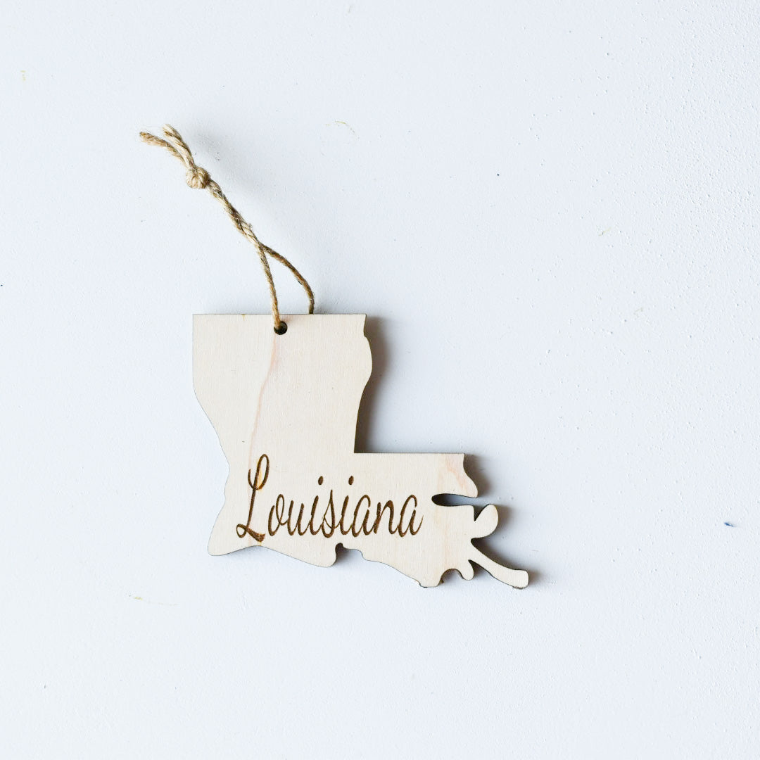 Wooden Engraved State Christmas Ornament - All 50 Available - A Vision to Remember
