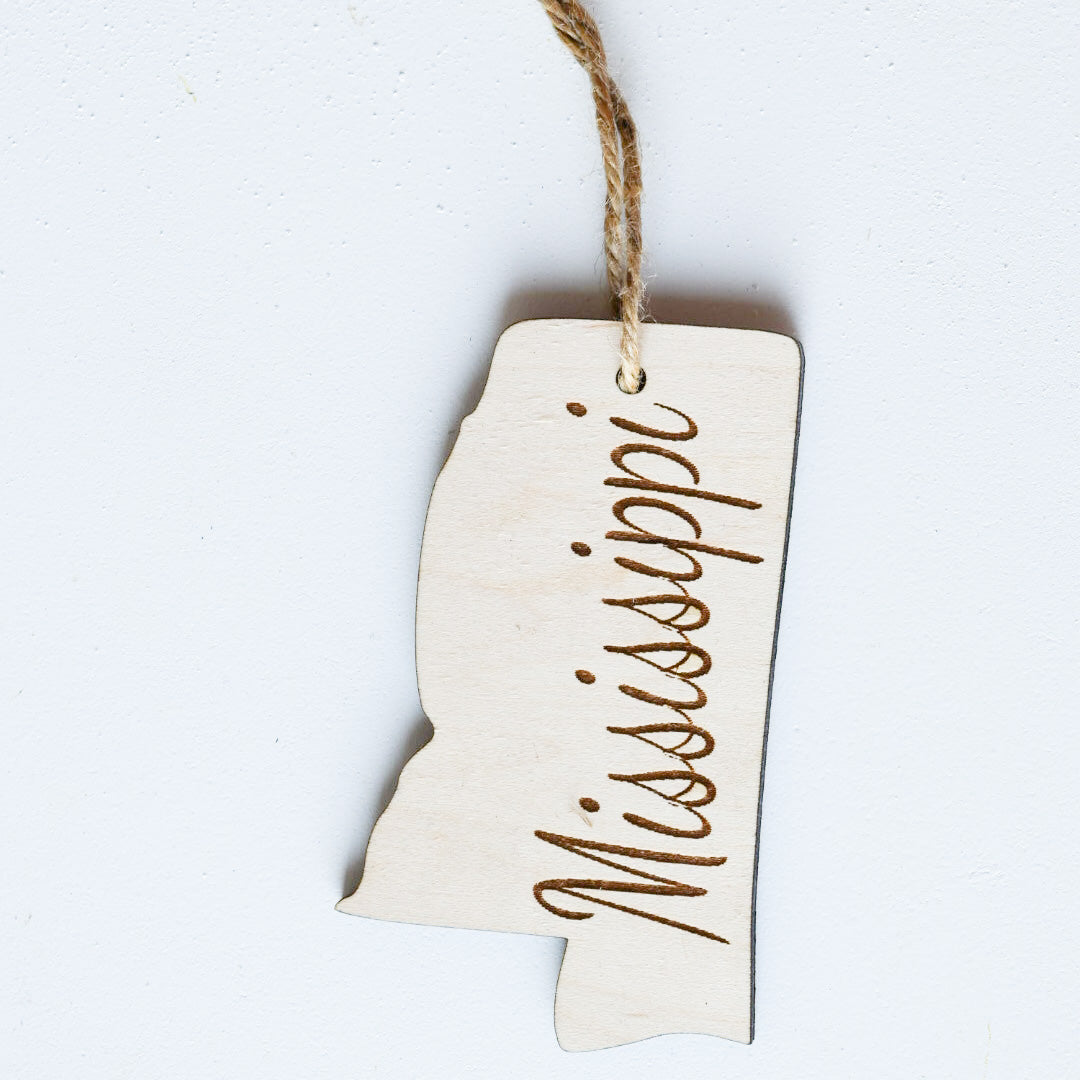 Wooden Engraved State Christmas Ornament - All 50 Available - A Vision to Remember